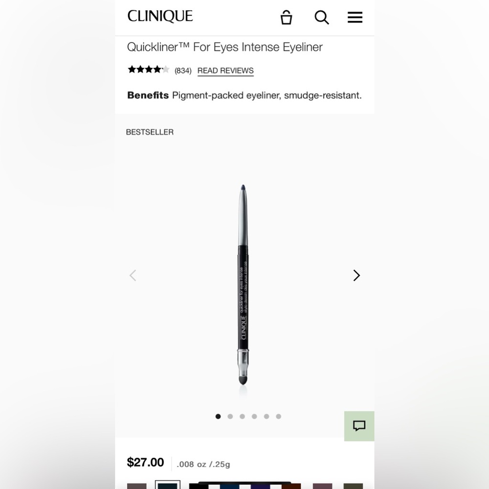*NWT* Clinique Quickliner Intense black Eyeliner